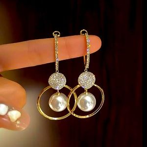 New Beautiful 925 Gold Plated Earrings